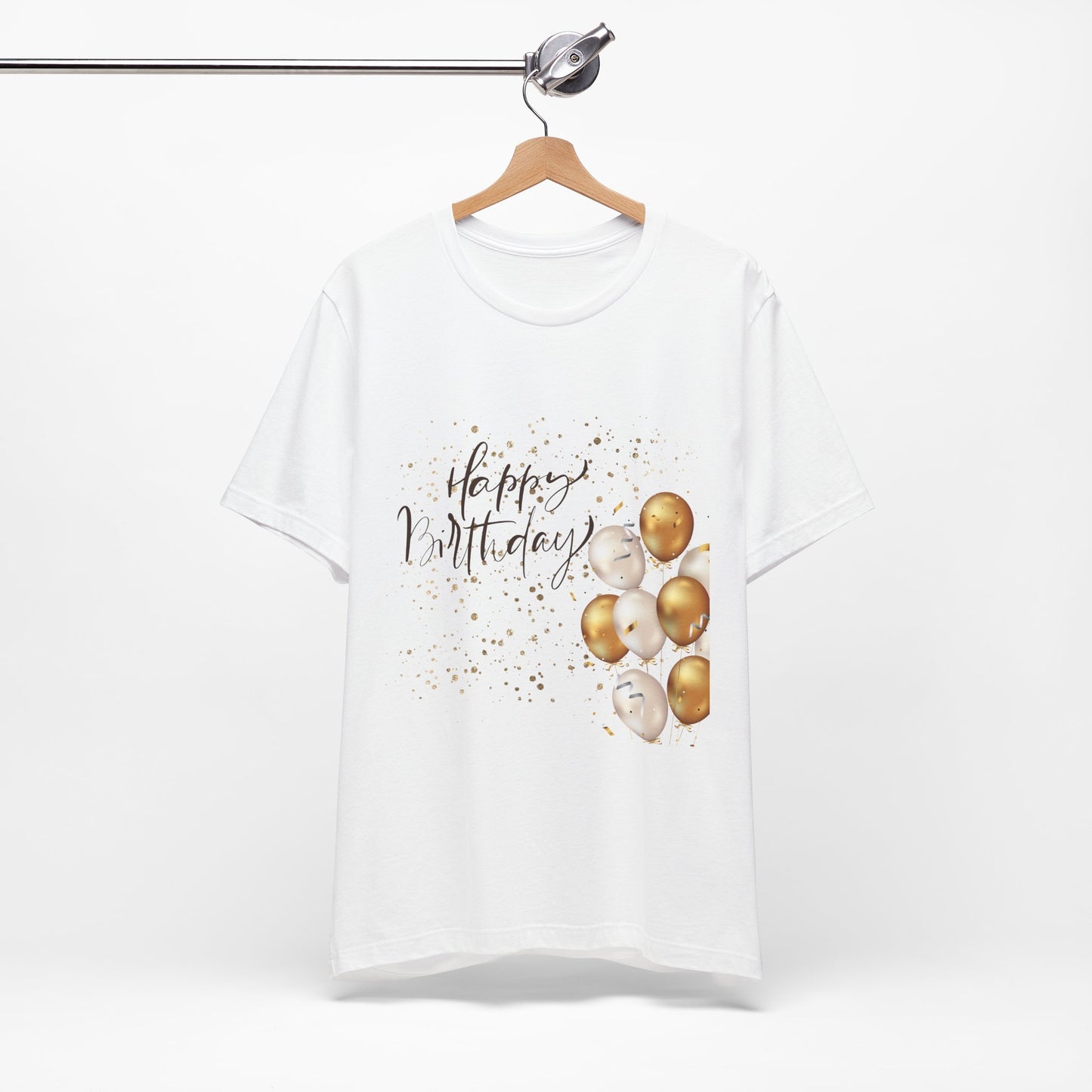 Happy Birthday Balloon T-Shirt, Unisex Tee for Celebrations, Festive Apparel, Party Gift, Birthday Outfit, Casual Wear