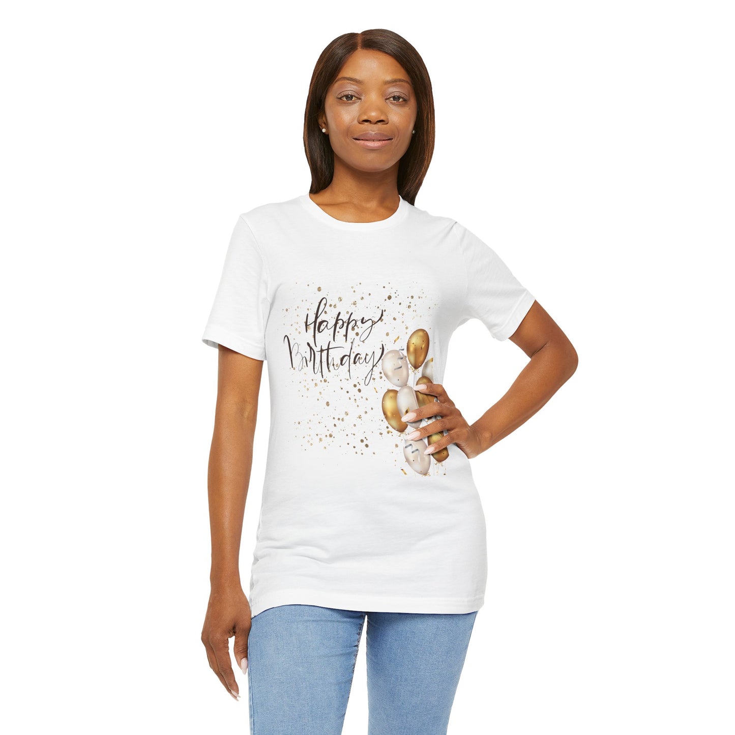 Happy Birthday Balloon T-Shirt, Unisex Tee for Celebrations, Festive Apparel, Party Gift, Birthday Outfit, Casual Wear