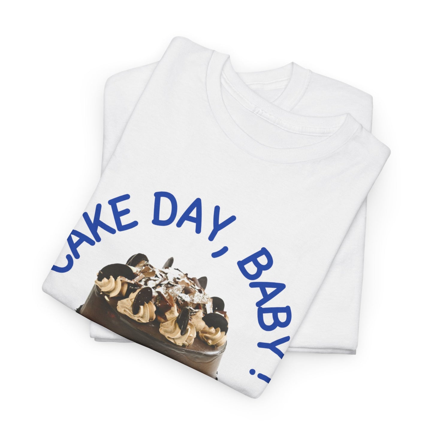 Unisex Cake Day Heavy Cotton Tee - Fun Birthday Gift Wear Soft Everyday Tee
