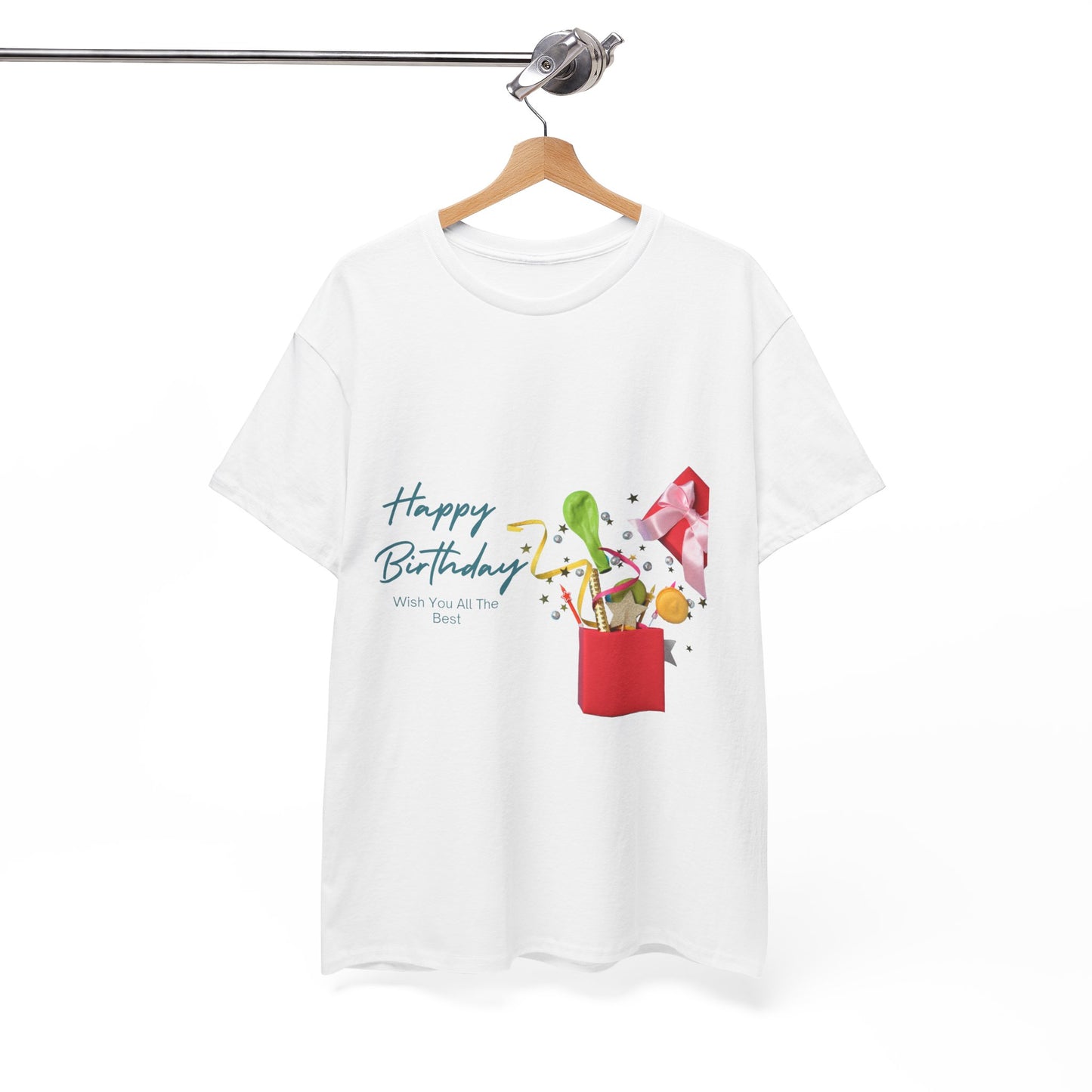 Happy Birthday Unisex Heavy Cotton Tee | Celebration Gift, Party Attire, Birthday Surprise, Fun Graphic T-Shirt, Casual Wear