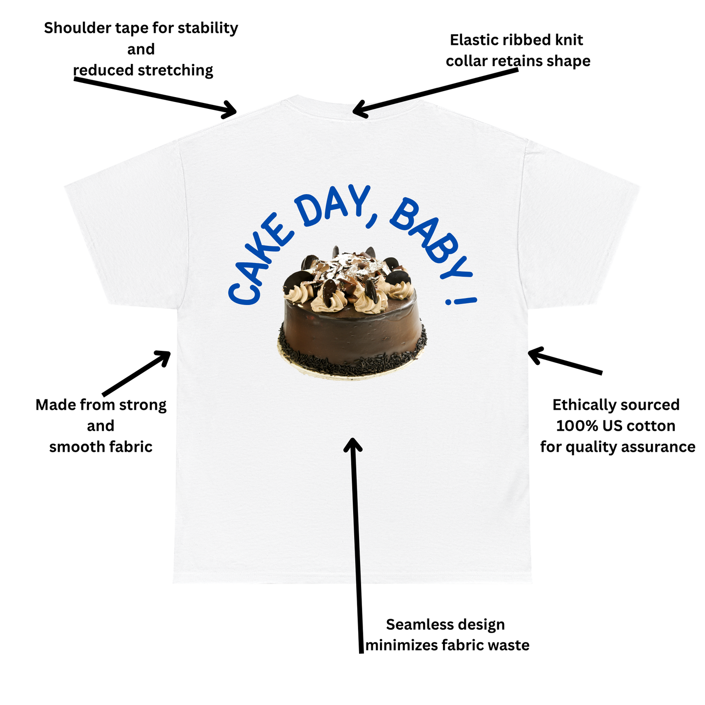 Unisex Cake Day Heavy Cotton Tee - Fun Birthday Gift Wear Soft Everyday Tee