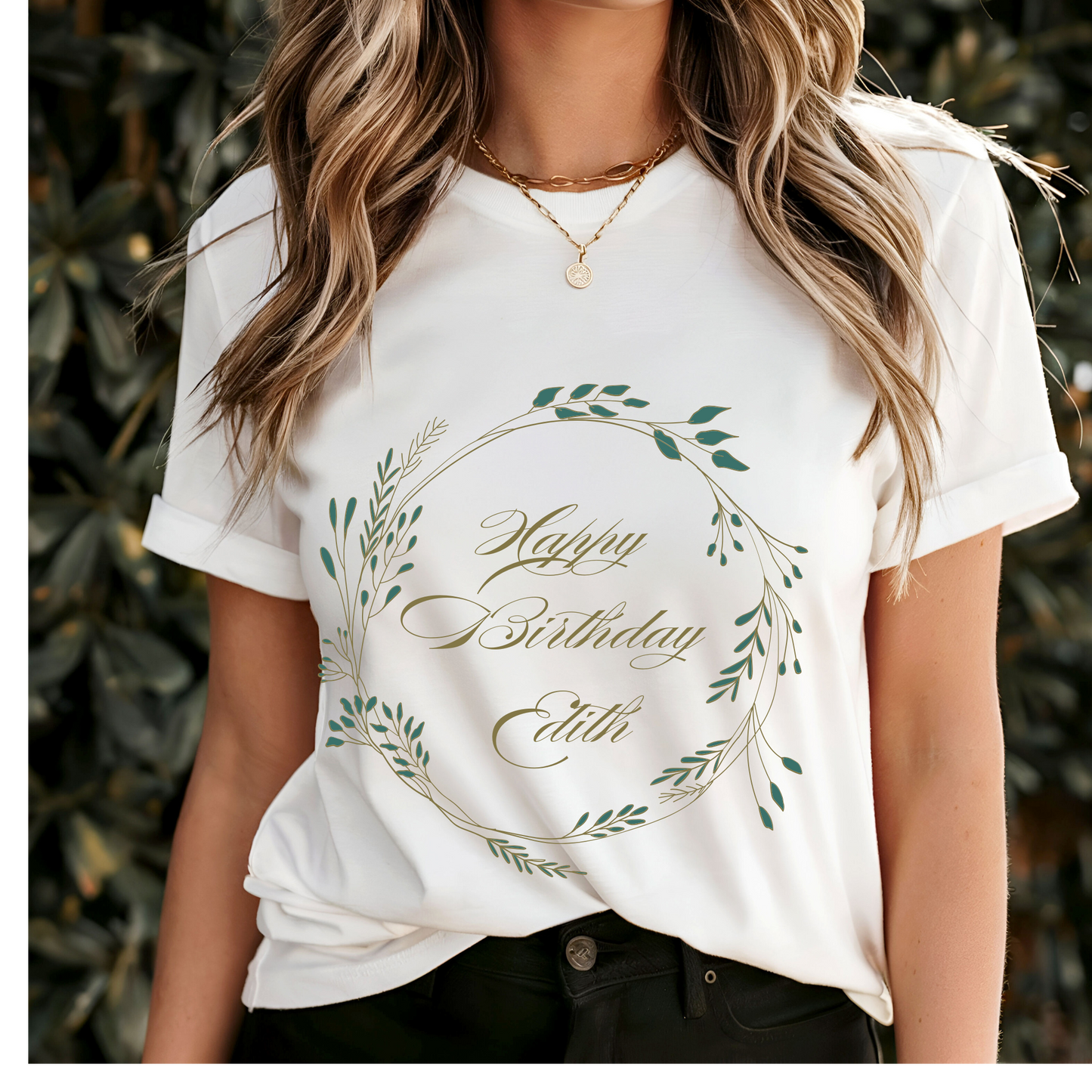 Happy Birthday Edith white T-shirt party celebration gift surprise woman