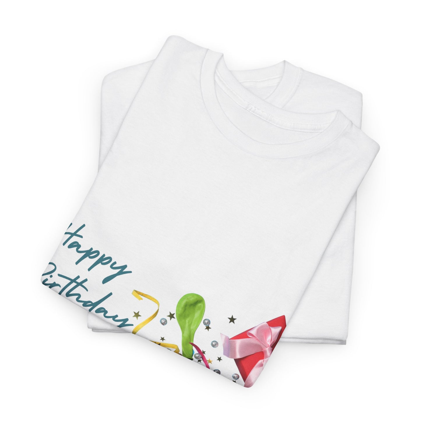 Happy Birthday Unisex Heavy Cotton Tee | Celebration Gift, Party Attire, Birthday Surprise, Fun Graphic T-Shirt, Casual Wear