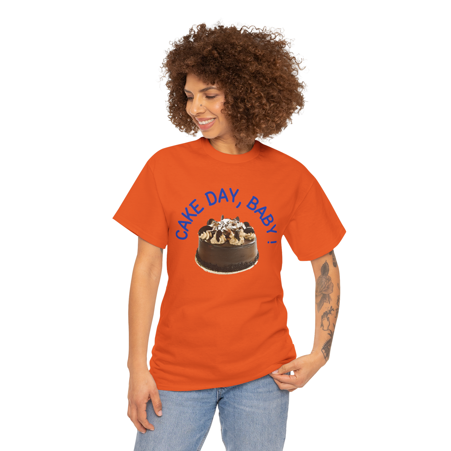 Unisex Cake Day Heavy Cotton Tee - Fun Birthday Gift Wear Soft Everyday Tee
