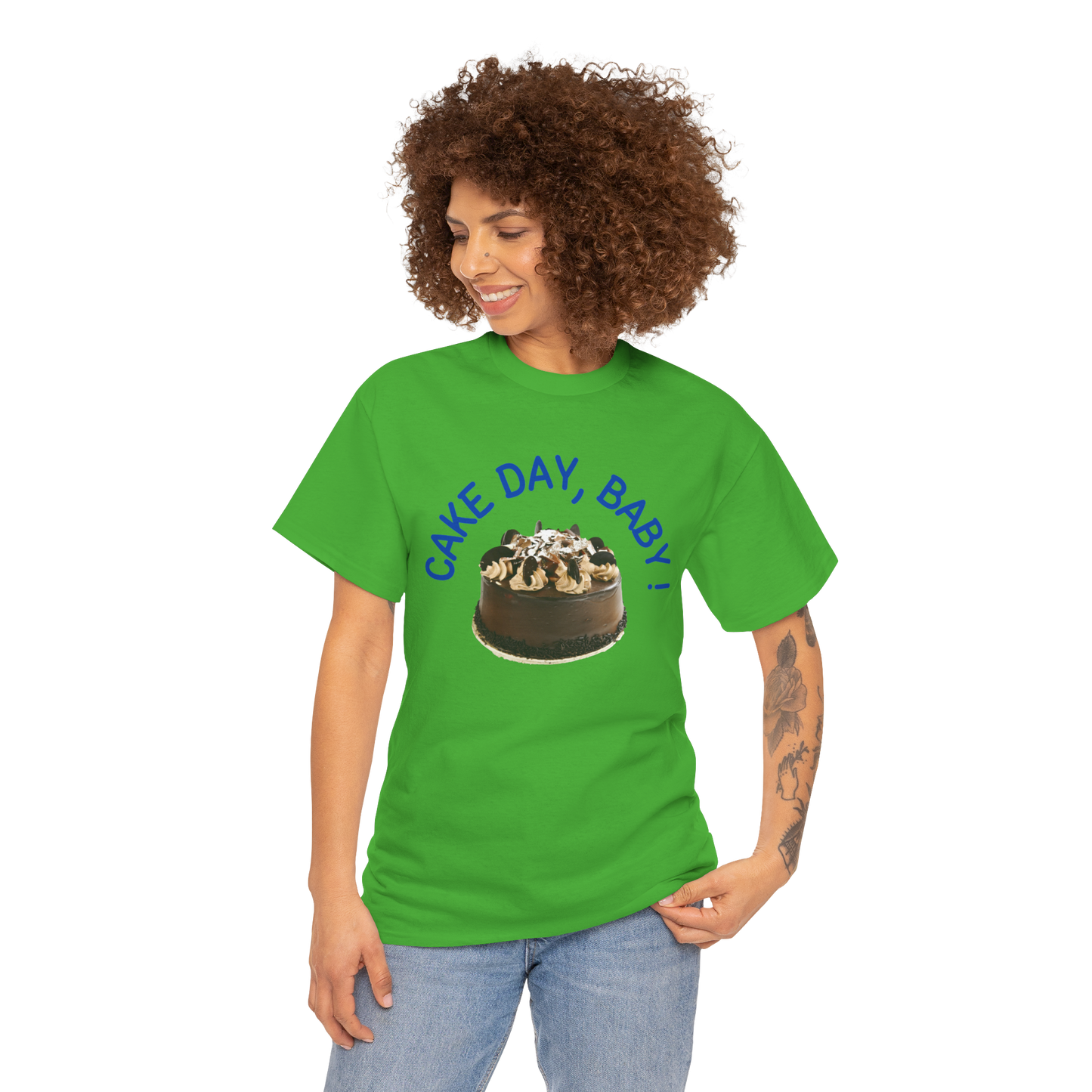 Unisex Cake Day Heavy Cotton Tee - Fun Birthday Gift Wear Soft Everyday Tee