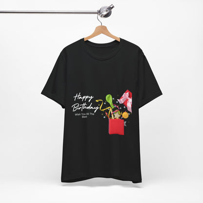 Vibrant Gift-Themed Unisex Short Sleeve Tee - Perfect for Birthdays, Celebrations, Casual Wear, or Gift Giving!