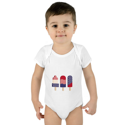 Patriotic Baby Bodysuit - Cute Summer Outfit for Infants, Baby Shower Gifts, 4th of July Celebrations, Adorable Ice Cream Design, [...]