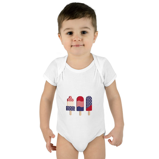 Patriotic Baby Bodysuit - Cute Summer Outfit for Infants, Baby Shower Gifts, 4th of July Celebrations, Adorable Ice Cream Design, [...]