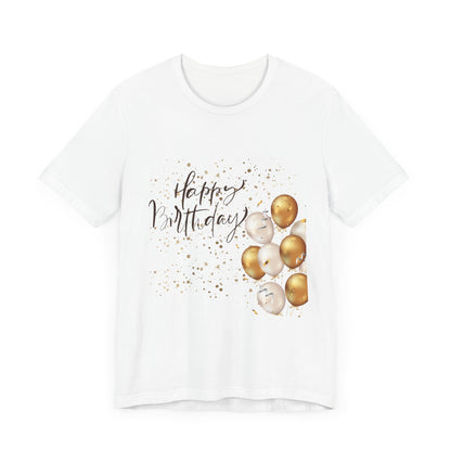 Happy Birthday Balloon T-Shirt, Unisex Tee for Celebrations, Festive Apparel, Party Gift, Birthday Outfit, Casual Wear