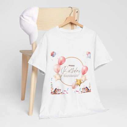 Birthday Celebration Tee, Unisex Cotton Shirt, Fun Party Gift, Colorful Balloons Design, Casual Wear for All Occasions