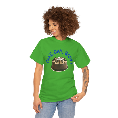 Unisex Cake Day Heavy Cotton Tee - Fun Birthday Gift Wear Soft Everyday Tee