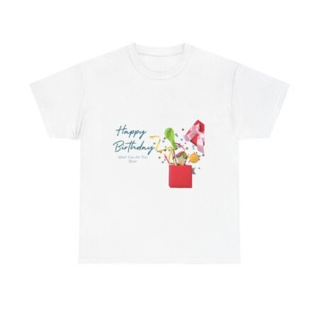 Happy Birthday Unisex Heavy Cotton Tee | Celebration Gift, Party Attire, Birthday Surprise, Fun Graphic T-Shirt, Casual Wear
